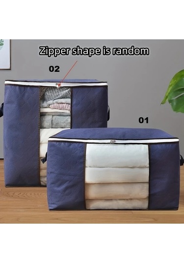 Gateesat Yatak Altı Giysi Saklama Çantası Navy Blue Sağlam Kumaş Ve Dayanıklı Fermuar Lacivert