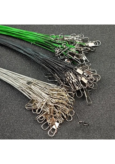 Techbloom Avlcoaky 100 Adet Paslanmaz Celik Green 5 91inch Olta Misina Hatti Swivel Ve Snap