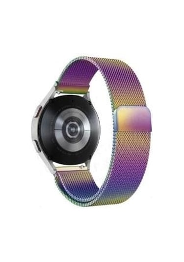 Galaxy Watch 4 - 46mm Uyumlu Hasır Mıknatıslı Paslanmaz Çelik Metal Kordon Kayış