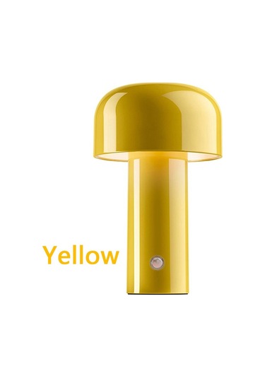 Sarı İtalyan Mantar Masa Lambası Taşınabilir Kablosuz Dokunmatik Şarj Edilebilir Gece Masa Lambası Masaüstü Gece Lambası 56897113 Sarı