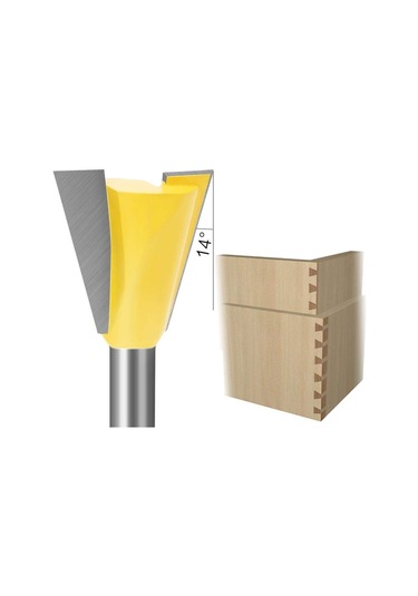 Jinchao-router Bitleri, Ahşap İçin 14 Derece Ahşap İşleme Gravür Bit Freze Kesici, 6mm Shank 1/4 Sahtekâr Eklem