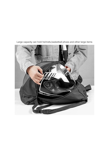 Hangfox Motosiklet Kaskı Çantası Sırt Çantası Nilon Malzeme 15x6x6cm Taşıma Çantası Siyah