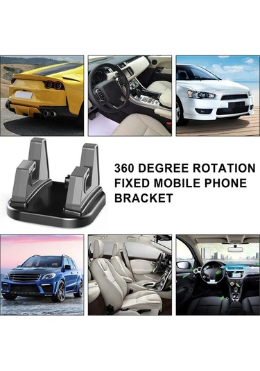 Wezone Araç Telefon Tutucu 360 Döner Sabitli, Akıllı Telefon/tablet Uyumlu, Kauçuk Tabanlı, Gri 6x6x4.5cm Diğer