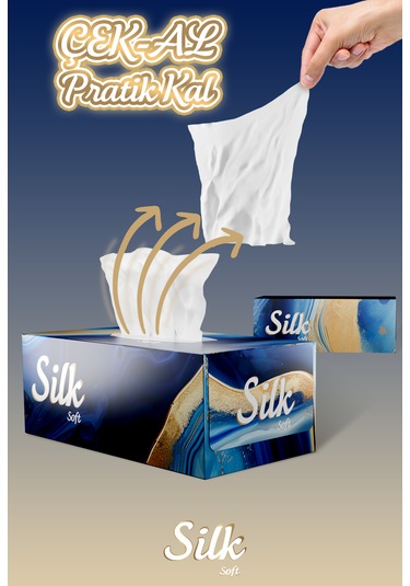 Silk Soft Çift Katlı Pratik Mendil Çek Kullan Kutu Mendil 5adet X 100mendil