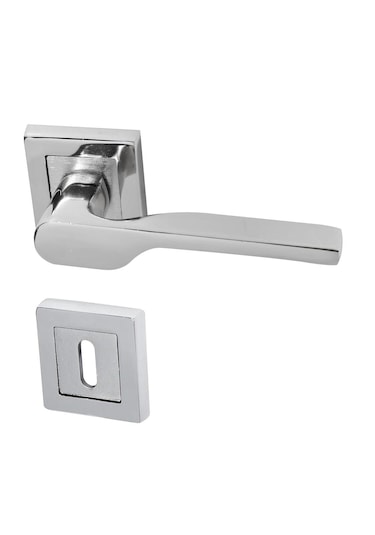 Hira Eda Kare Rozetli Kapı Kolu Nikel Saten (504311289)