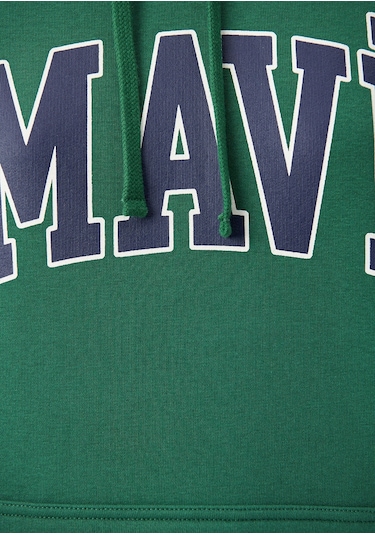 Mavi - Mavi Logo Baskılı Kapüşonlu Yeşil Sweatshirt 1600361-71892 Yeşil