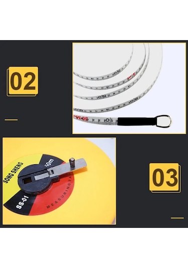 Boyut-30m-el 10 15 20 30 50m Mezura Dairesel Cam Elyaf Deri Bant Marangoz Metrik Ölçüm Metre Mezura Aracı