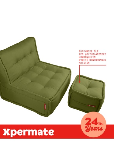 Xpermate Zen Sırtlı Minder İskandinav Tarzı Minder 80x60 Yeşil