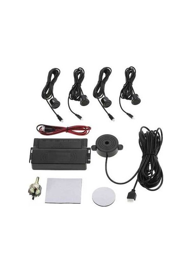 Moly 4 Lü Ultrasonik Park Sensörü, Sesli Uyarı, 0.3-2m Mesafe Algılama, Karbon Siyah, Güvenli Park