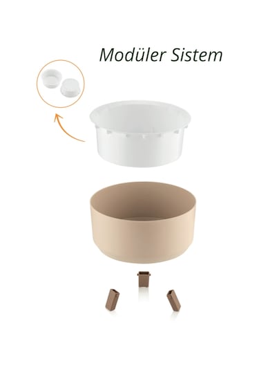 Nandy Home Tripot Model Saksı Seti Krem 3'lü