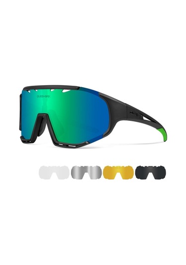 Queshark Polarize Anti-Uv Outdoor 5 Lens Ultra Hafif Spor Gözlük