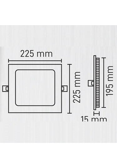 Maxled 18w Siyah Kasa Kare Sıva Altı Led Panel 6500k Beyaz Siyah
