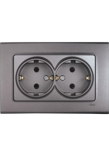 Linnera Life Granit Grisi Ikili Topraklı Priz Çerçeveli - 90442056