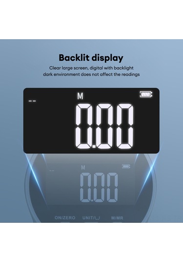 Reedark Mini Elektronik Eğri-yüzey Ölçer - 0-199.999m Aralığı, 5 Birim Değişimi, Li-po Pil, Siyah-gümüş