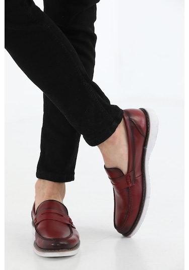 M.Karaca Hakiki Deri Ortopedik Klasik Erkek Ayakkabı Bordo