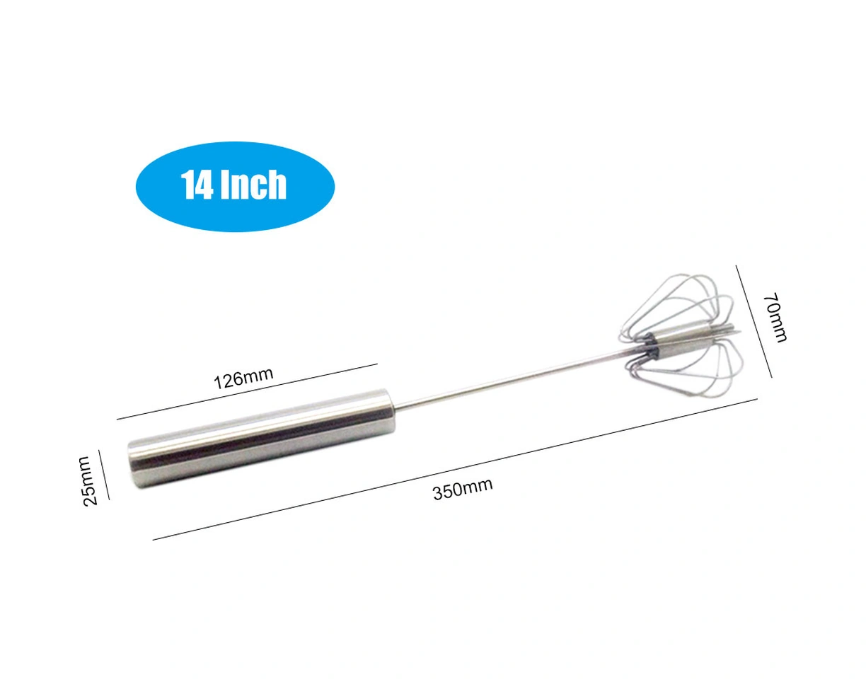 Youmex Ev Fırıncılığı İçin Paslanmaz Çelik El Çekmeli Döner Karıştırıcı - 35 Cm Boyunda, Krem, Yumurta Ve Sosları Hızlı Karıştırır Diğer