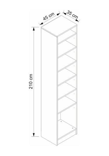 Minar Kale 210 Cm 1 Kapaklı 1b Raf Portmanto Beyaz Eskitme Beyaz