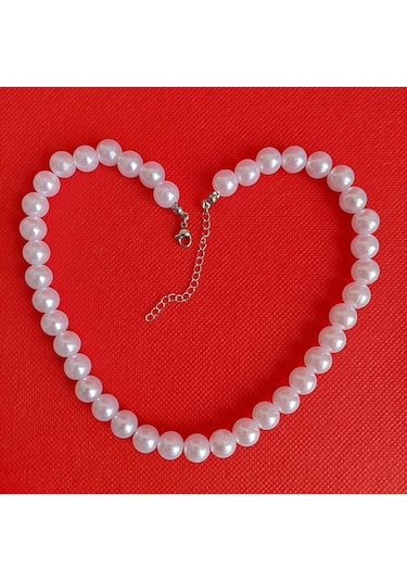 Klasik İnci Choker Kolye Beyaz 83828472