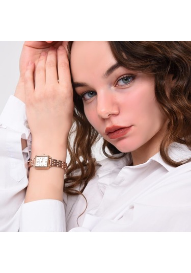 Maiar Kare Kasa Rose Kordon Kadın Kol Saati Rose Gold