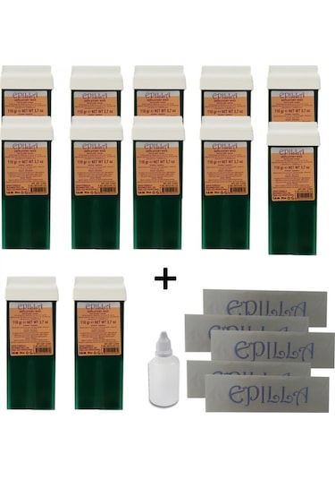 Epilla Mavi Kartuş Roll-On Sir Ağda 110 G 12'li + Ağda Bezi 5 Paket + Ağda Yağı 50 ML