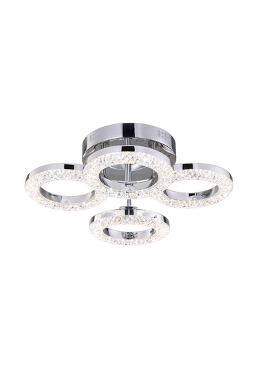 Oylum 4'lü Krom 24 Watt Kristalli Koridor Salon Led Plafonyer Avize Krom