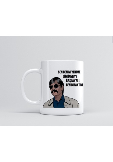 Beyaz Sen Benim Yerime Düşünmeye Başlayalı Ben Bıraktım Baskılı Kupa Bardak No Color