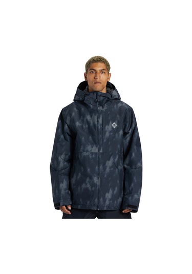Dc Dc Basis Print Erkek Siyah Snowboard Ceketi Xkk