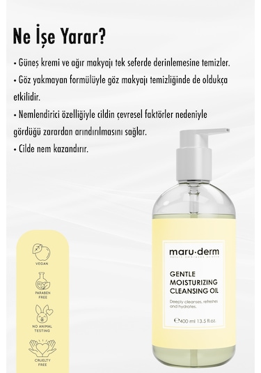 Maruderm Gentle Moisturizing Yağ Bazlı Yüz ve Vücut Temizleme Yağı 400 ML