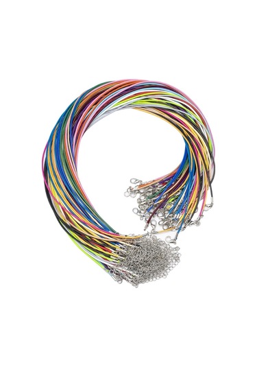 100 Adet Kristal Kolye Kolye Halat Takı Kordon Koyu Yeşil Çok Renkli