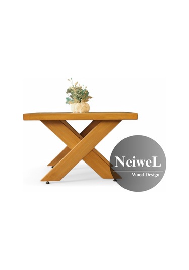 Neiwel Coel Doğal Ahşap Sehpa-90-90 Açık Ceviz