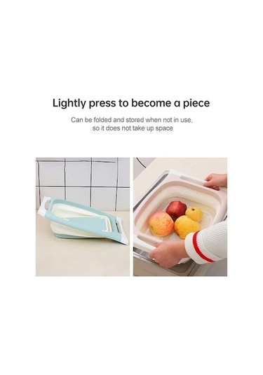 Fastbuy Çok Fonksiyonlu Mutfak Kesme Tahtası, Katlanır Sebze Yıkama, Büyük, Metal Renk, Yüksek Kalite, Ev Yeme Pembe Pembe