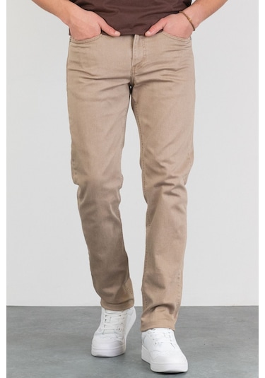 HLT Jeans Erkek Esnek Likralı Jeans Pantolon - Bej