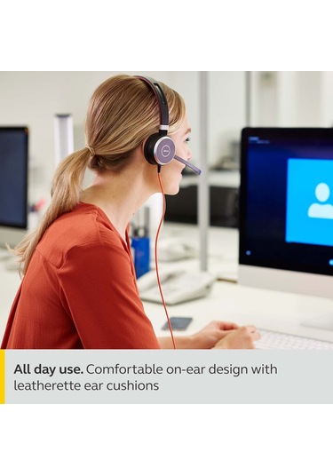 Jabra 6399-829-209 3.5 MM - USB Kulak Üstü Çağrı Merkezi Kulaklığı