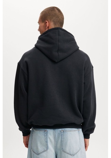 Siyah Kapüşonlu Kanguru Cep Erkek Sweatshirt E7169 Siyah