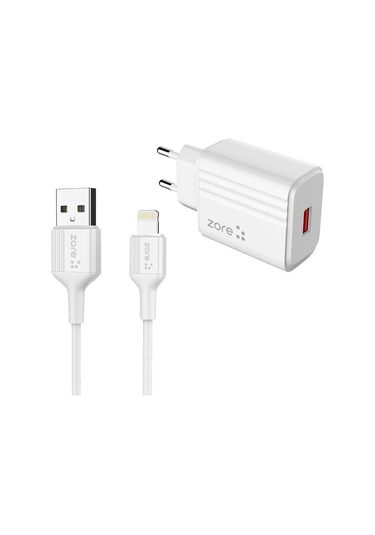 Alan Tech Play Serisi Pl1 Lightning 2in1 Seyahat Şarj Aleti 12w - Beyaz Beyaz