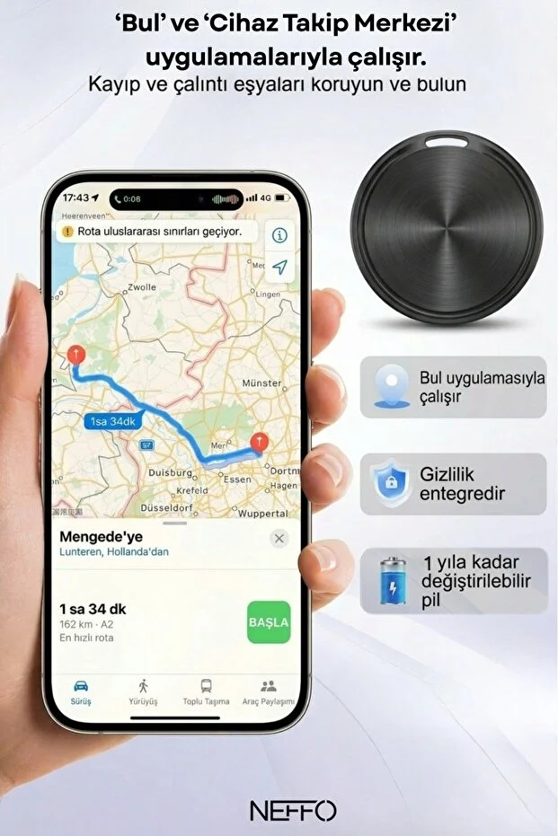 4lü Paket Android & Apple iOS Uyumlu Smart Tag Google Akıllı Takip Cihazı - Android Ve Apple iOS Uyumludur 4-pack