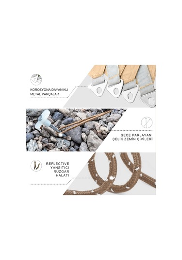 Kingcammp Albano 5 Glamping Tarp Upf50+ I 410x410 Khaki Multi Çok Renkli