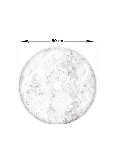 Cam Avize Göbeği | Taş Görünümlü | Çap50Cm Krem