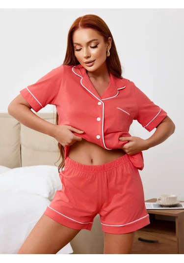 T-sod Kadın Pijama Takımı, Şort Ve Gömlekle 270035756 Leylak