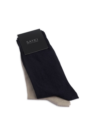 Lacivert İkili Bambu Soket Çorap 35403 Model68