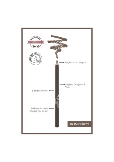 Alix Avien Uzun Süre Kalıcı Belirginleştirici Şekillendirici Kahve Kaş Kalemi Brow Liner 152 Dusty Brown