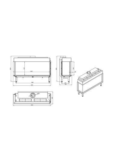 VOURLA 140 SOL CAM AÇIK GAZLI ŞÖMİNE