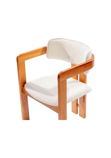 Narvik İskandinav Still T Model Ahşap Sandalye Natural - Beyaz