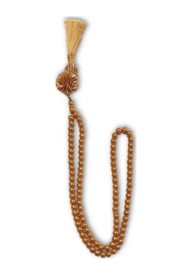 Uretti - Gül 4612 - El Yapımı Püsküllü İnci Tesbih 99'lu - Sütlü Kahve