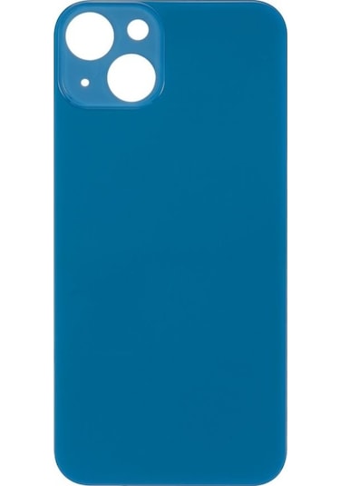 Apple Uyumlu iPhone 13 Logolu Arka Pil Batarya Kapağı - Lens Hariç Mavi