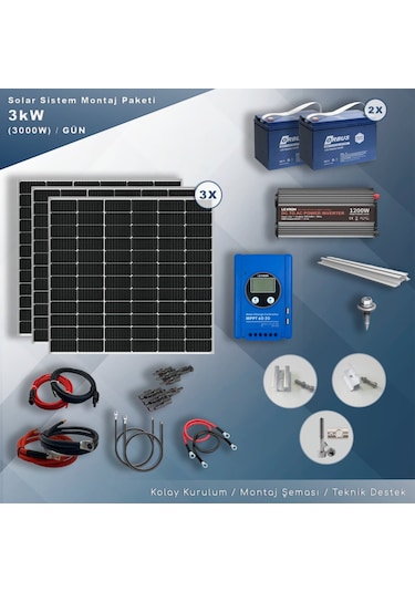 Matech 3 Kw Solar Paket Sistem 3000w/gün