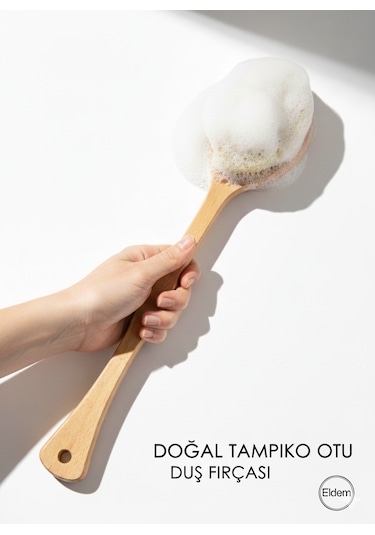 Efsoon Organics Islak ve Kuru Kullanım Kabak Lifi Sert Kıllı Sırt Fırçası Oval