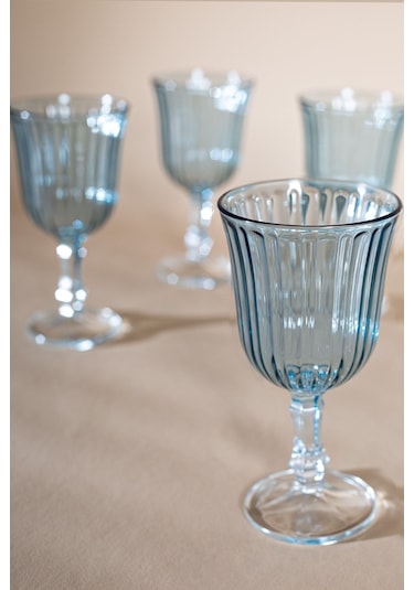 Rakle Splendid 4'lü Su Kadehi Seti Mavi 240 Cc