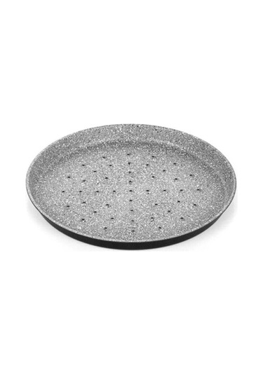 Granit Kaplamalı Delikli Pizza Tava 26 Cm Gri