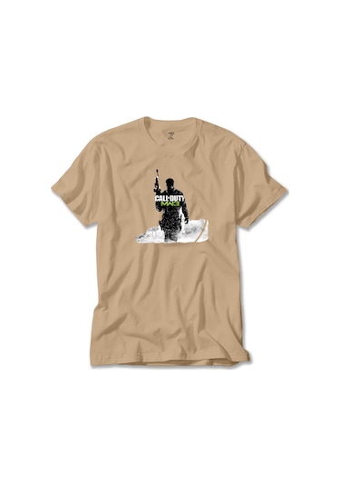 Call Of Duty Silhouette M3 Krem Tişört Krem